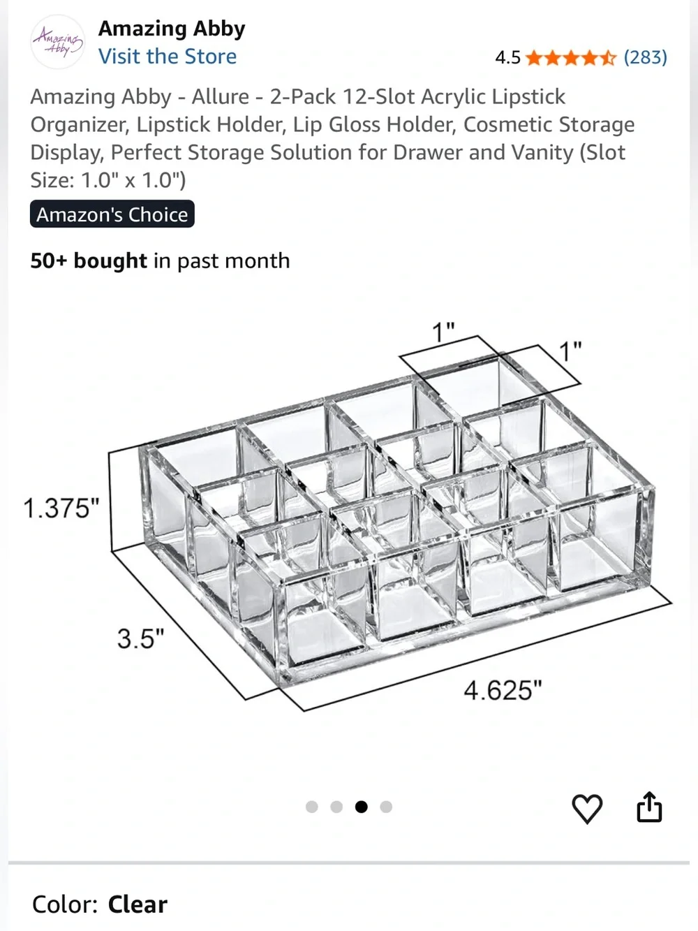 Clear Acrylic Makeup lipstick Organizer Tray - Transparent Cosmetic Storage